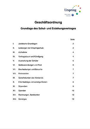 Geschäftsordnung Urspringschule Geschäftsordnung Urspringschule